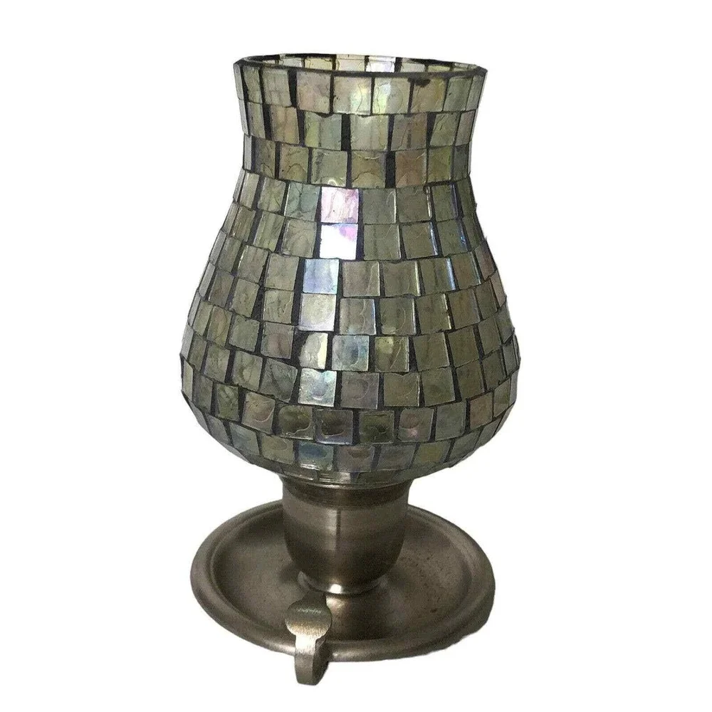 Mosaic Candle Holder‎ Candlestick Holder Vintage Shabby Chic Home Decor Accent